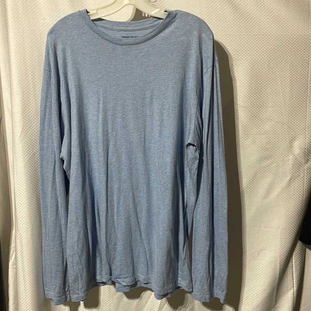Banana Republic xl long sleeve💯cotton t shirt hearther baby blue euc worn once